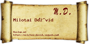 Milotai Dávid névjegykártya